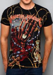 CHRISTIAN AUDIGIER Deathly Prayer Rhinestone Tee BK