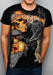 CHRISTIAN AUDIGIER Bandana Skulls Rhinestone Tee BK