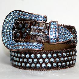 b.b.simon COPPER/COPPERクロコ型押レザー/アクアマリンBELT