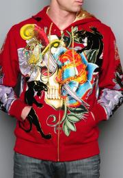 CHRISTIAN AUDIGIER "Pirate Skull" Platinum Hoodie BUR