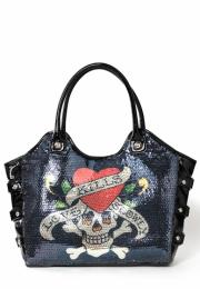 Ed Hardy Jolly Roger Anna Love Kills Slowly Tote