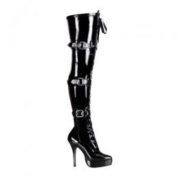 PLEASER Platform Thigh HighBoots BK