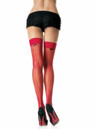 Leg Avenue Sheer stockings with backseam and mini satin bows